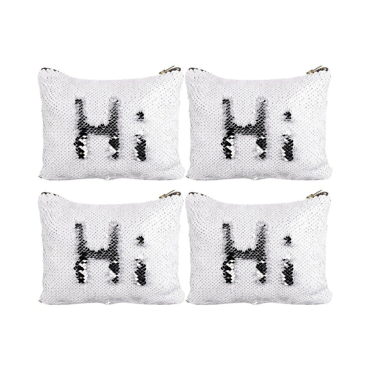 Craft Express 4 Pack Sequin Sublimation Cosmetic Bags – Sublimation-Ready Blanks